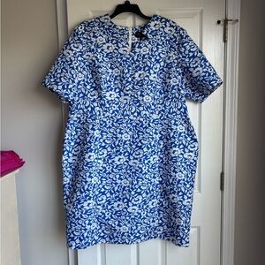 Floral Blue and White Mini Dress